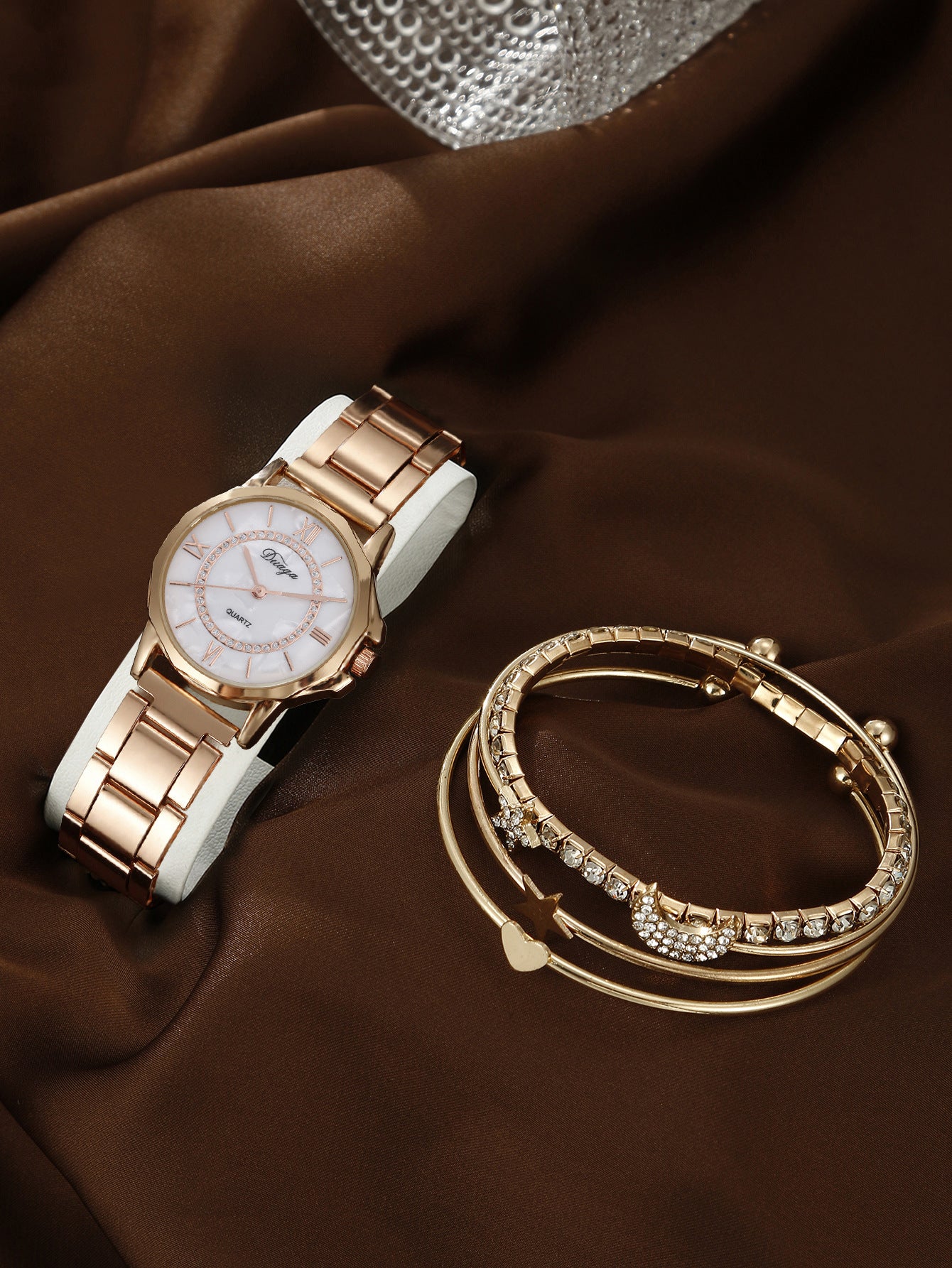 Quartz Watch Rhinestone Alloy Peacock Jewelry Set