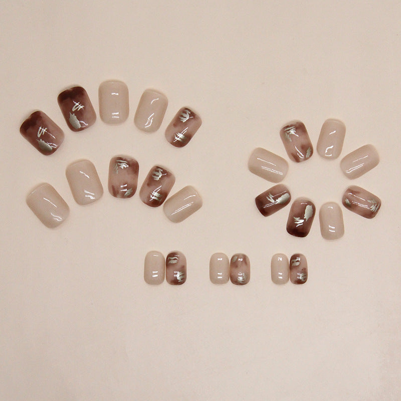 Brown Ombre Autumn Winter Elegant Wearable Nails