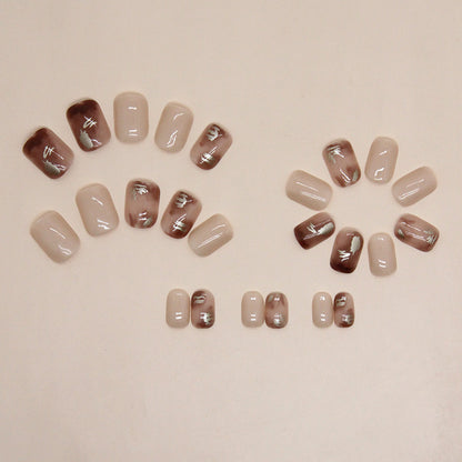 Brown Ombre Autumn Winter Elegant Wearable Nails