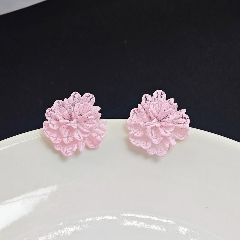 Pendientes con diseño de flor de camelia blanca 