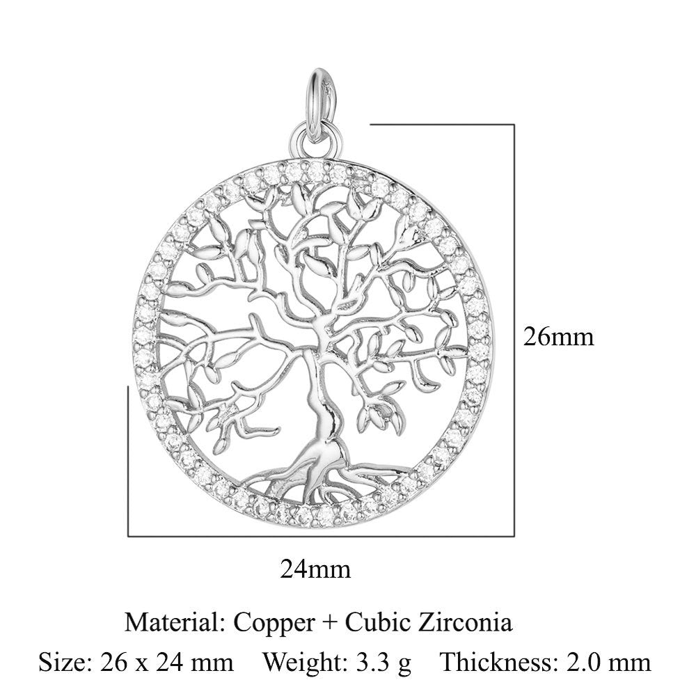 Color zirconium copper micro-inlaid zircon necklace pendant