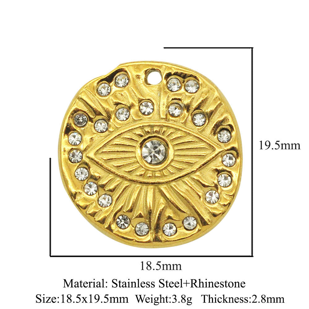 3 pcs/pack stainless steel geometric round sun eye pendant