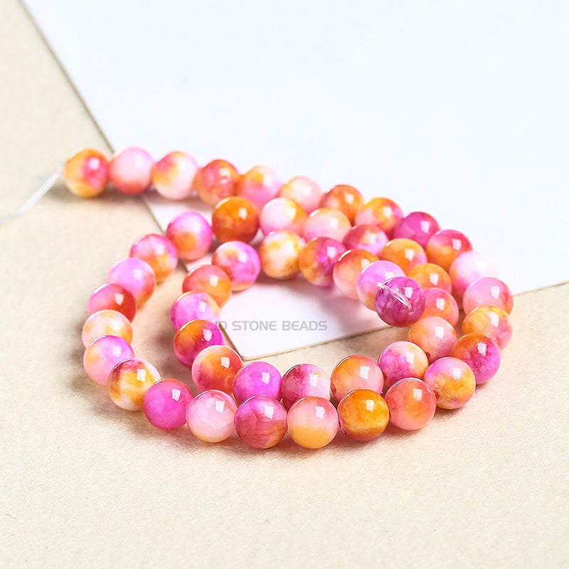 Colored Persian jade loose beads chalcedony round beads