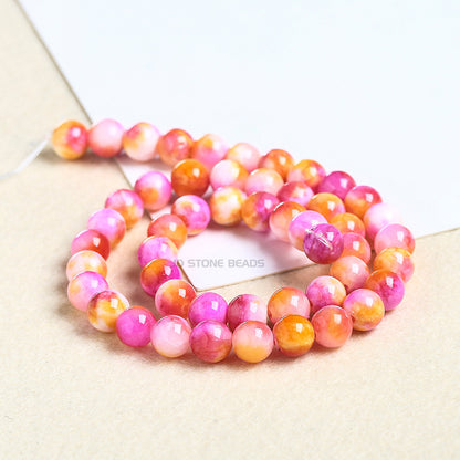 Colored Persian jade loose beads chalcedony round beads