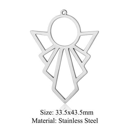 5 pcs/pack triangular titanium steel pendant with pattern