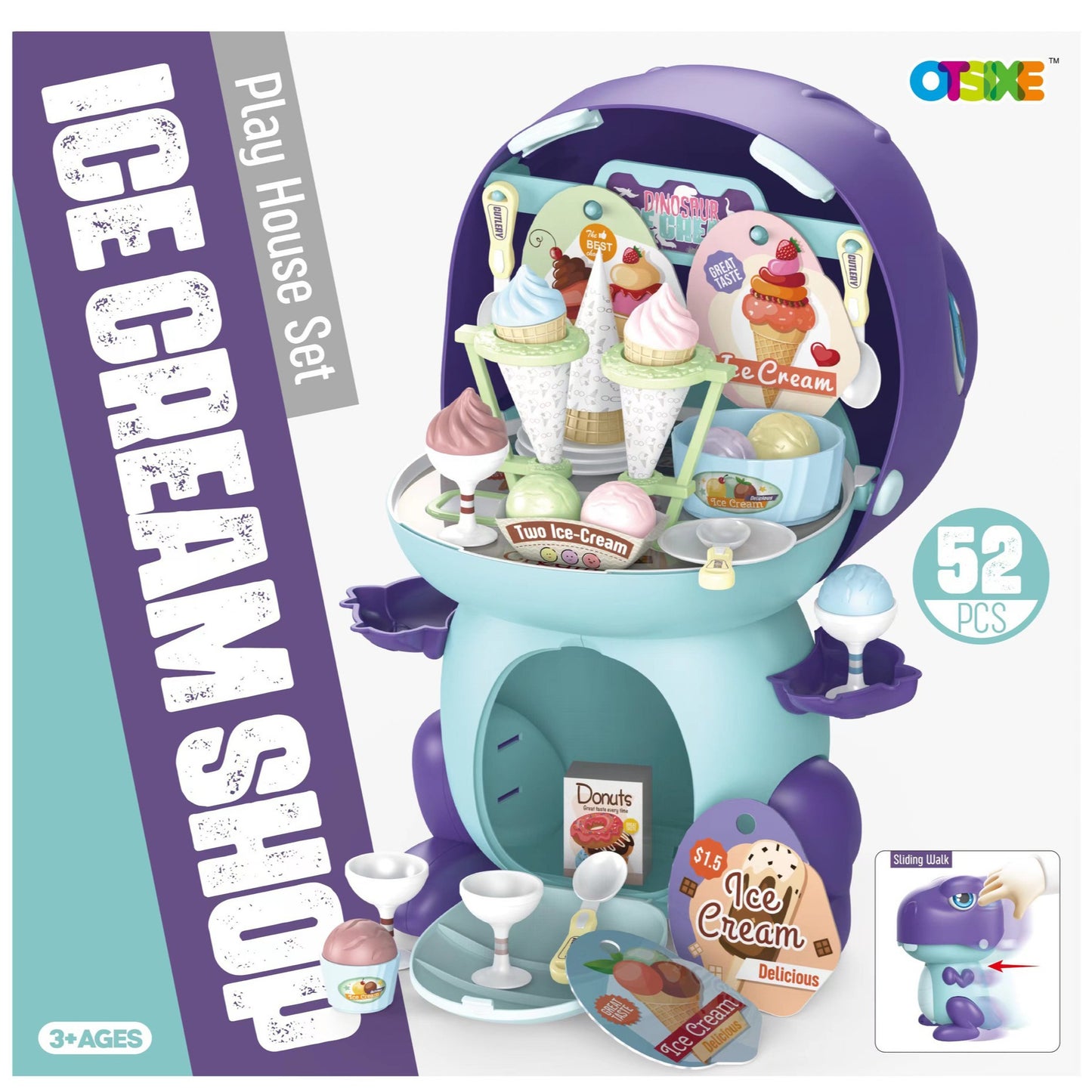 Children's Pretend Play Kitchen Toy Set: Girls' Cooking Rice Cooking Kitchen Utensil Tableware Dinosaur Storage Set