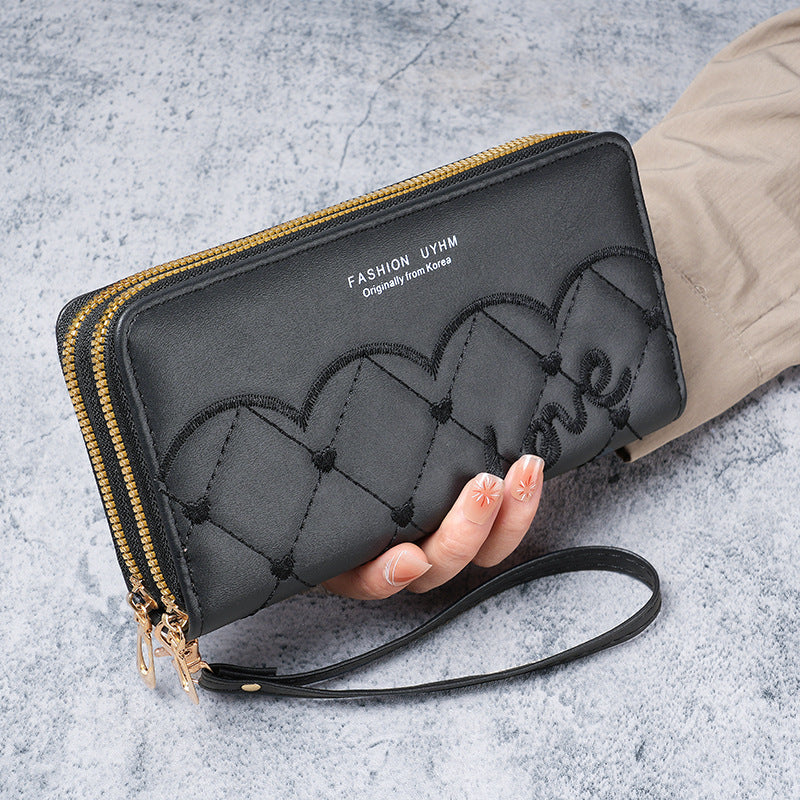 Embroidery thread wallet women's fashion