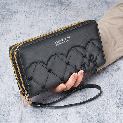 Embroidery thread wallet women's fashion