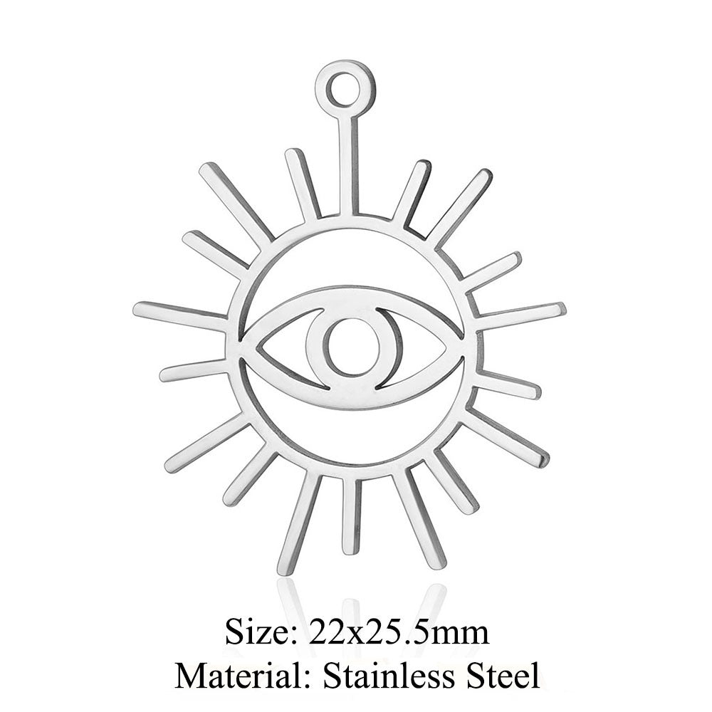 5 pcs/bag witch hat titanium steel eye pendant