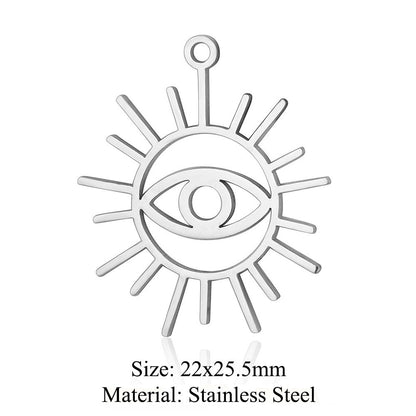 5 pcs/bag witch hat titanium steel eye pendant