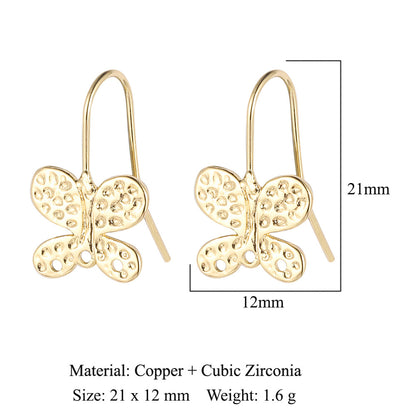 Water drop bee butterfly women's copper ear buckle