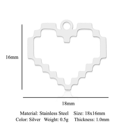Paquete de 5 unidades, colgante de acero de titanio con diamantes de amor, colgante de huella digital. 