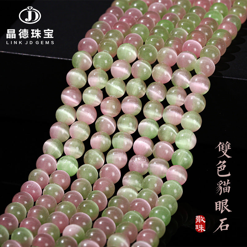 Two-color mixed-color opal round beads loose beads