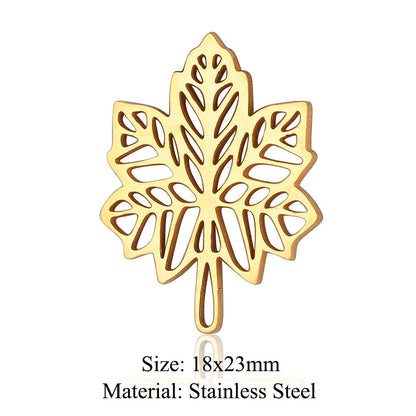 5 pcs/bag leaf flower titanium steel pendant four-leaf clover