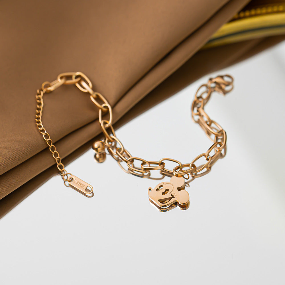 Ins-Style Minimalist Mouse Gold-Plated Bracelet