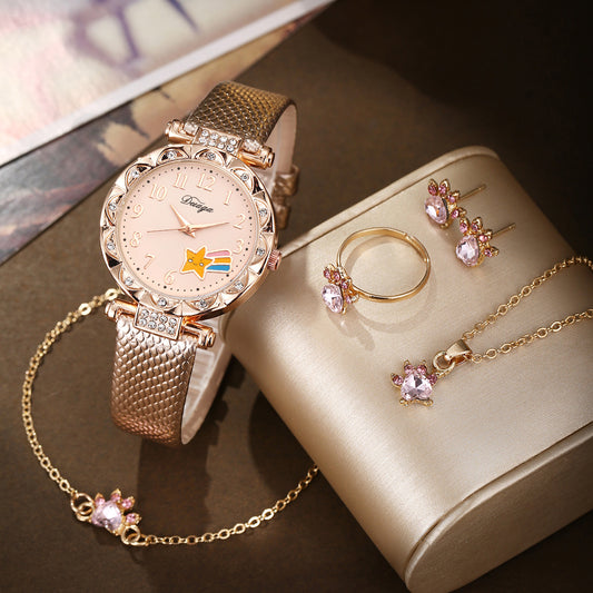 Watch peach heart jewelry set wholesale