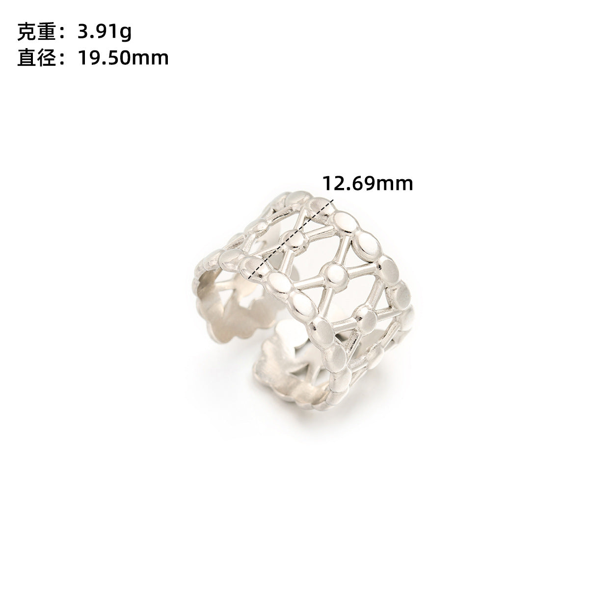 Stainless steel love open ring