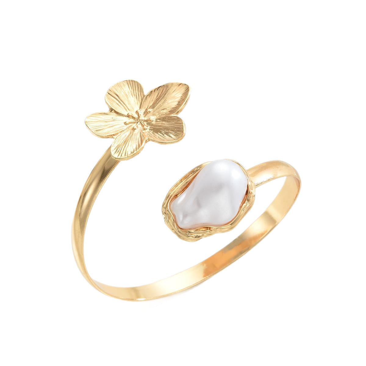 Retro Flower & Pearl Bracelet