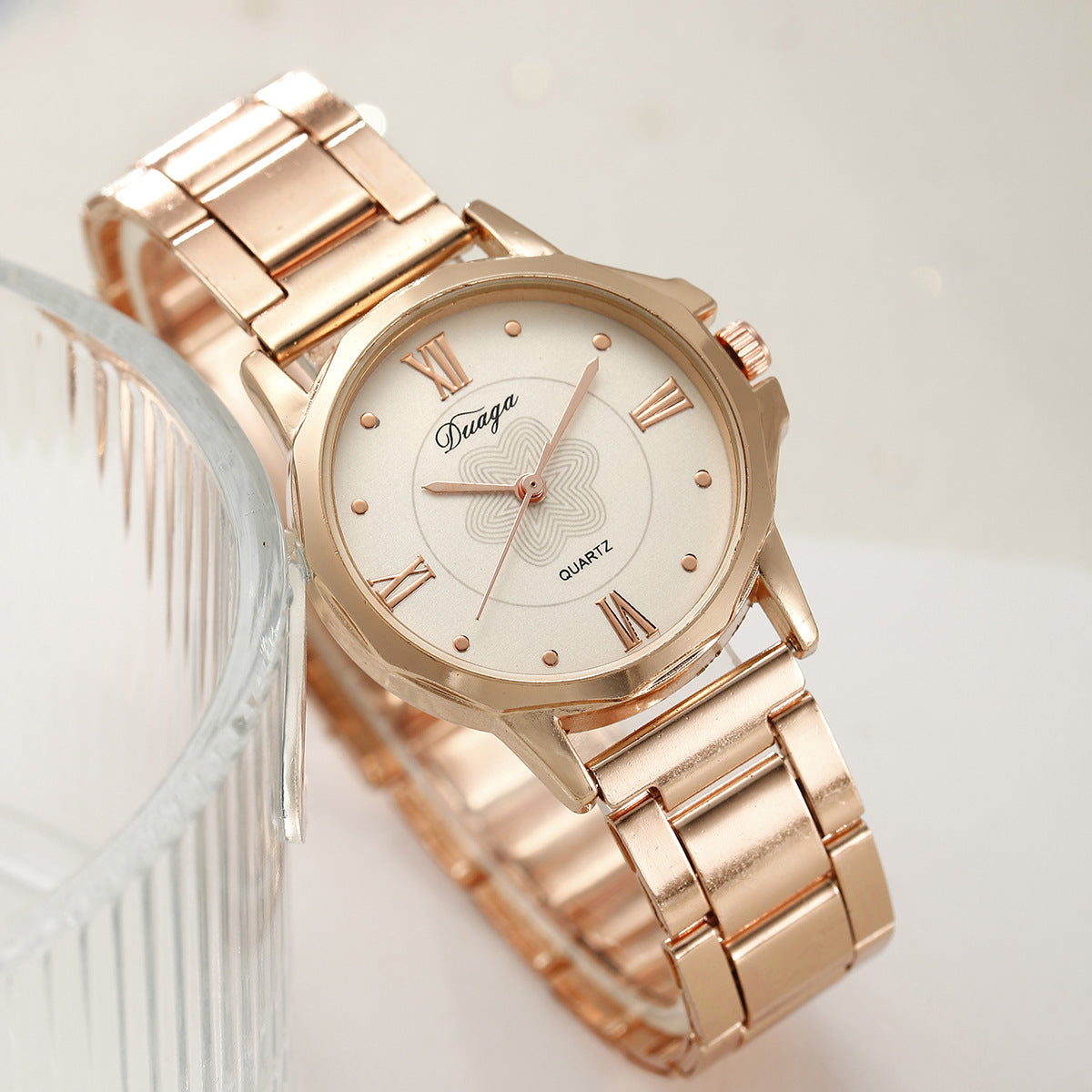 Steel belt quartz watch jewelry set