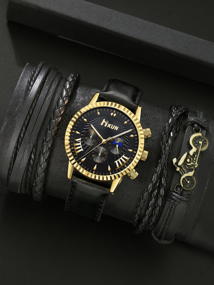 Watch Personalized Alloy Beaded Bracelet Set