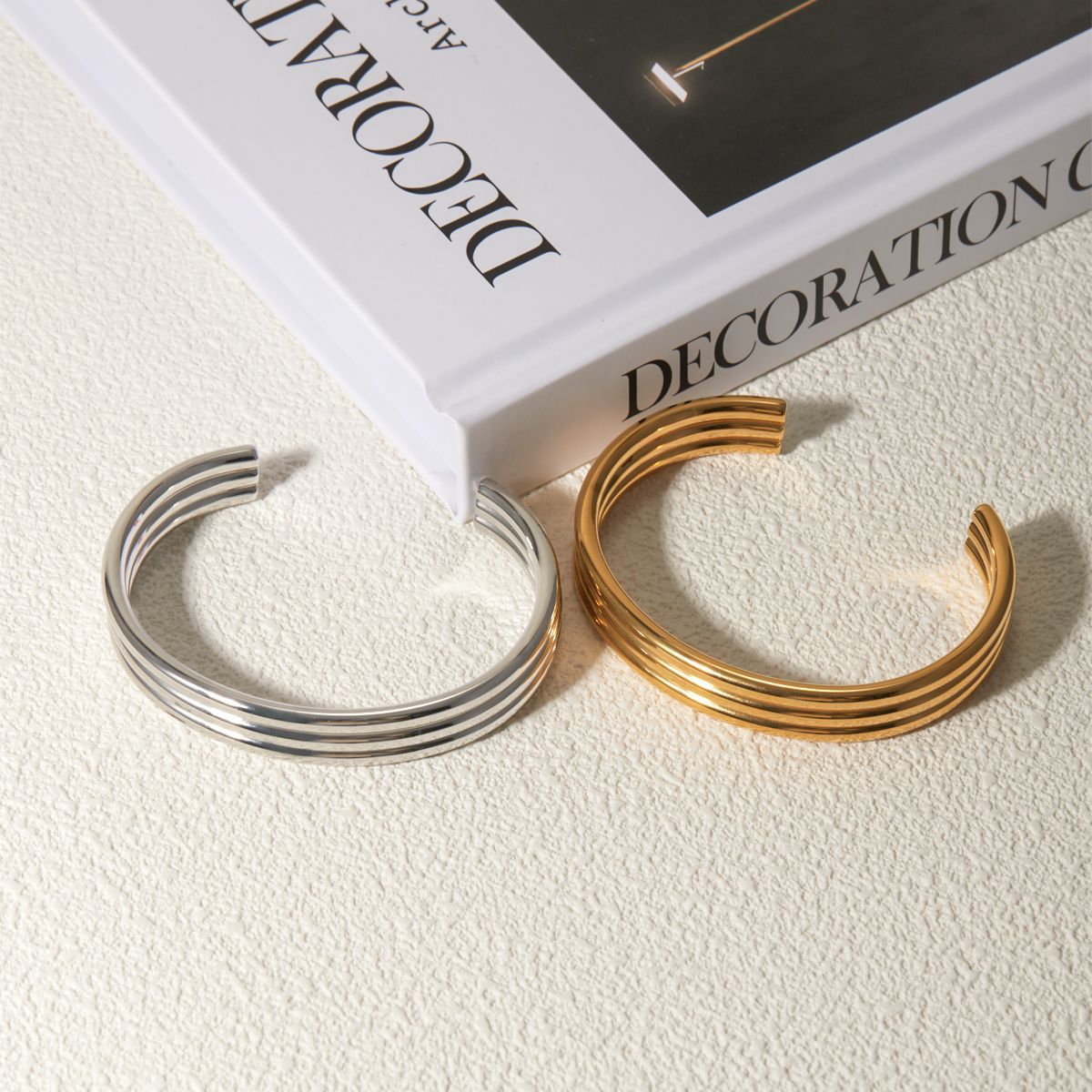 Triple Ribbed Cuff Bracelet