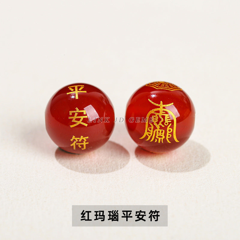 agate peace talisman round beads