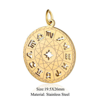 5 pcs/titanium steel jewelry map pineapple pendant accessories