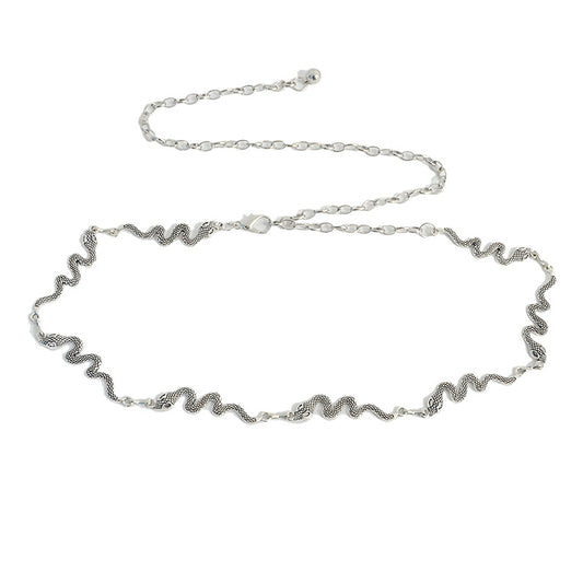 Snake buckle pattern metal chain waist chain