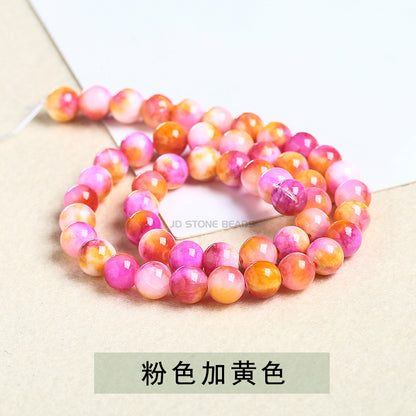 Colored Persian jade loose beads chalcedony round beads