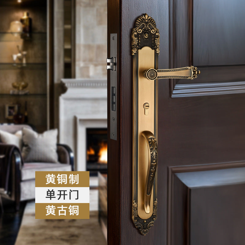 Chinese all-copper double-opening door lock