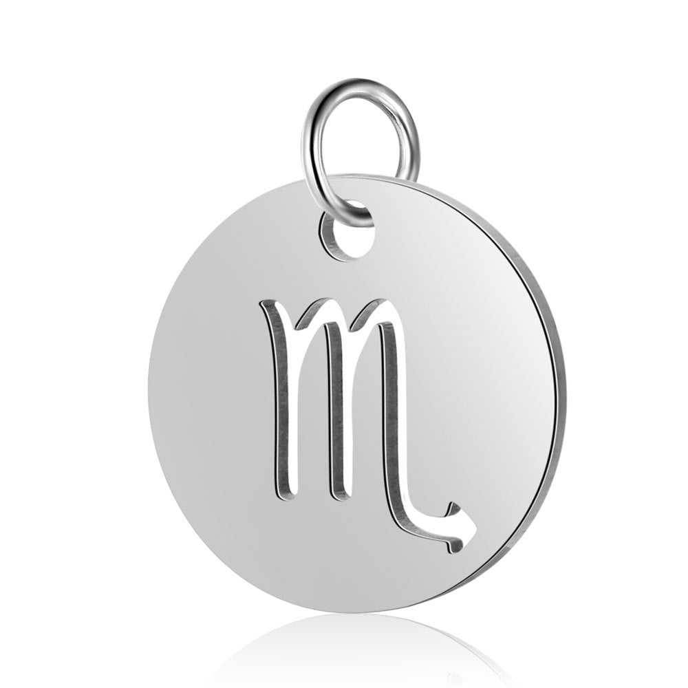 5 pcs/titanium steel twelve constellation jewelry pendant.