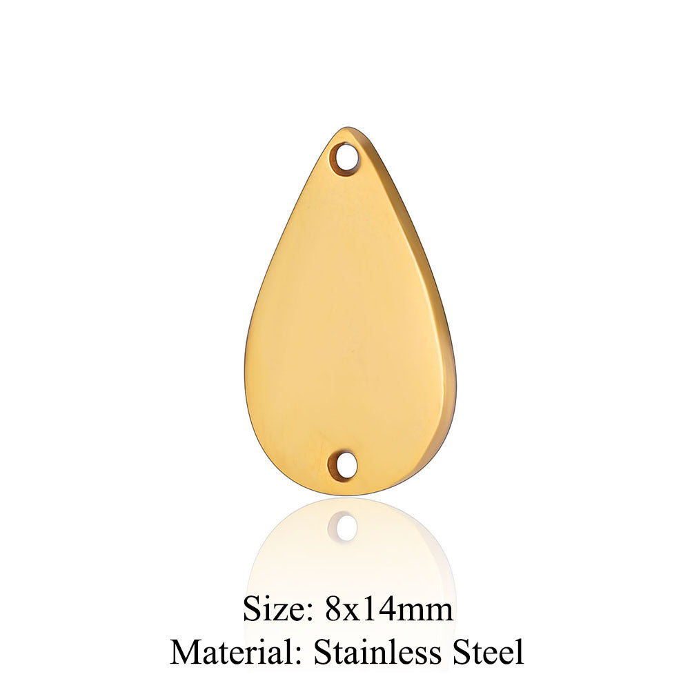 Colgante de acero de titanio con forma geométrica, 5 unidades por bolsa 