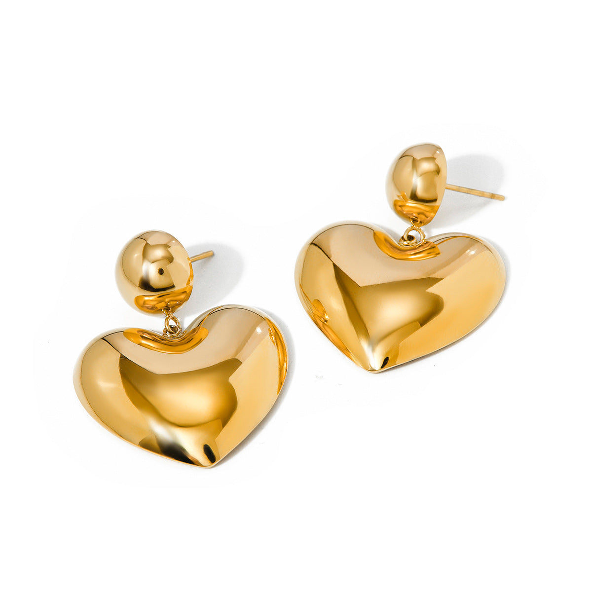 Pendientes corazón bola lisa 
