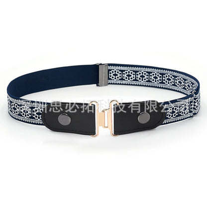Braided leather button belt