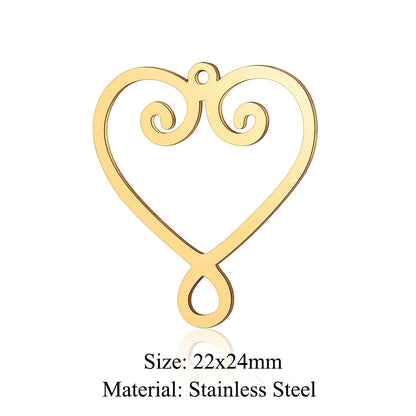 5 pcs/bag bead titanium steel love pendant