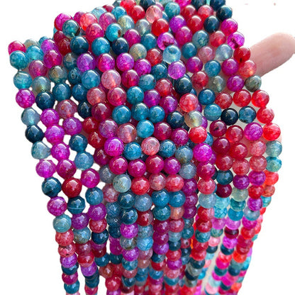 Tourmaline color popping agate round beads candy color