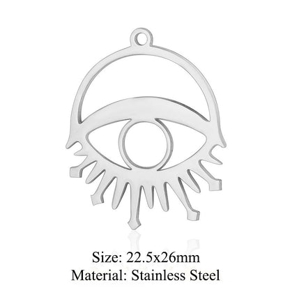 5 pcs/bag witch hat titanium steel eye pendant