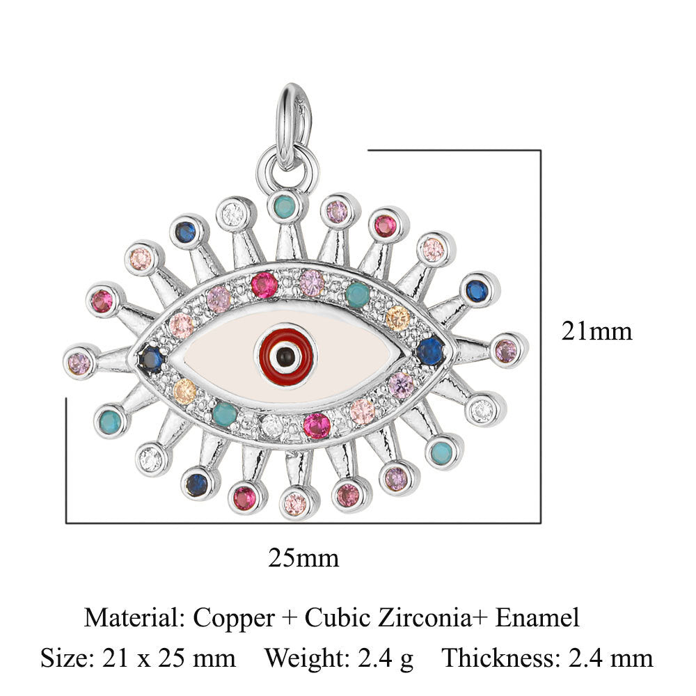 Bee Butterfly Dragonfly Copper Zircon Pendant Devil's Eye