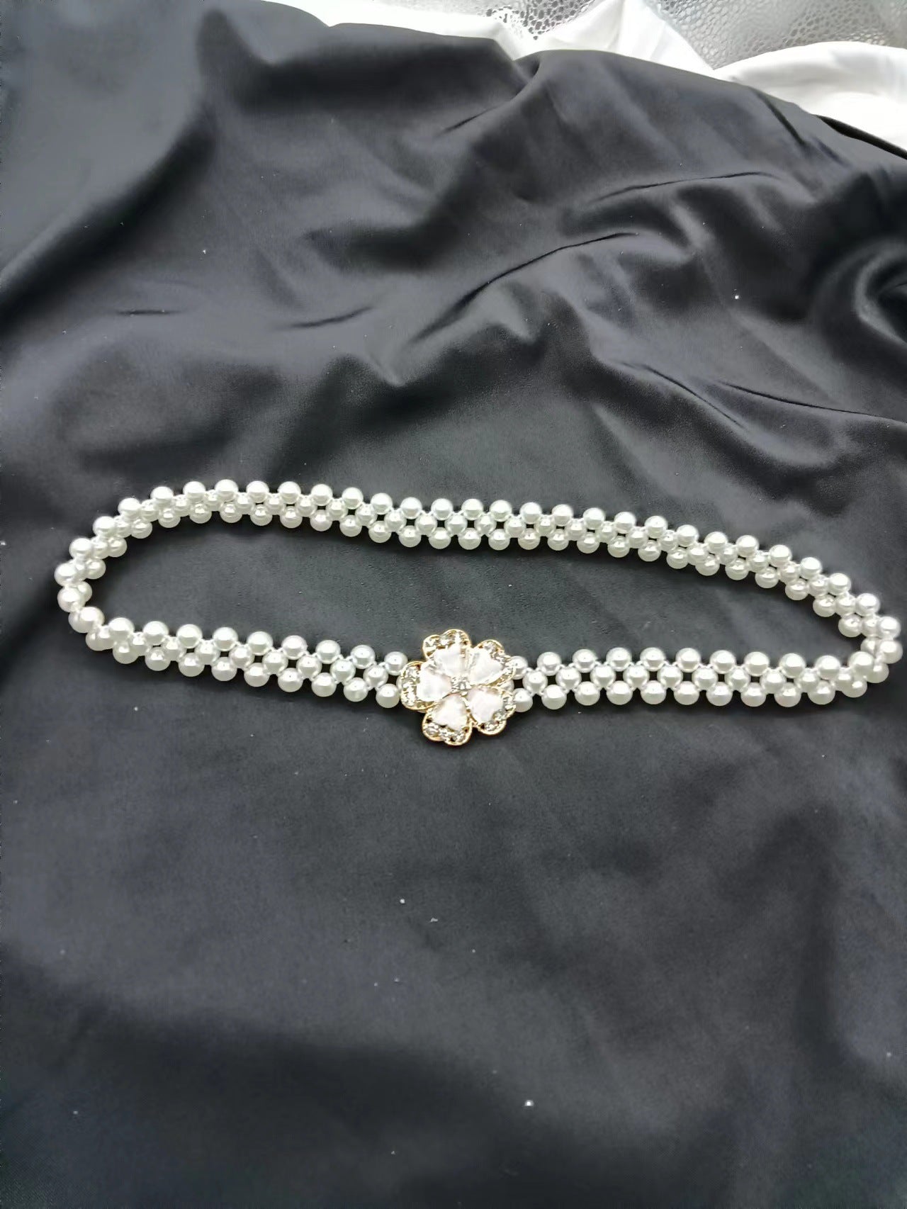 French Vintage Pearl Belt