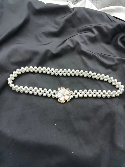 French Vintage Pearl Belt