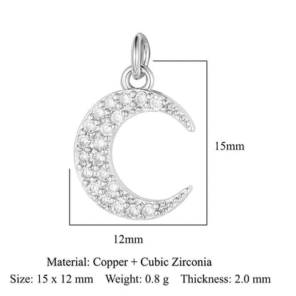 Colgante de cobre y circonita con forma de estrella y sol 