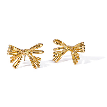 16k gold bow earrings for women