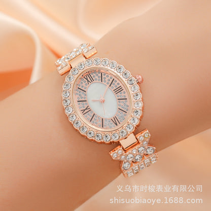 Diamond-Embedded Womens Watch Full-Diamond Bracelet