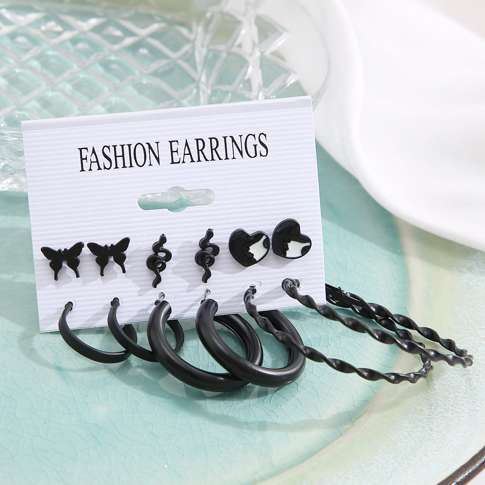 Geometric Butterfly Snake Earrings