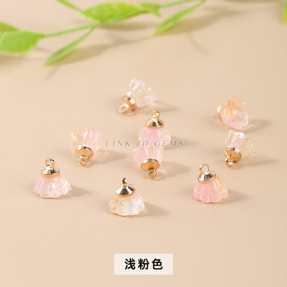 10Mm transparent glazed lotus pod pendant