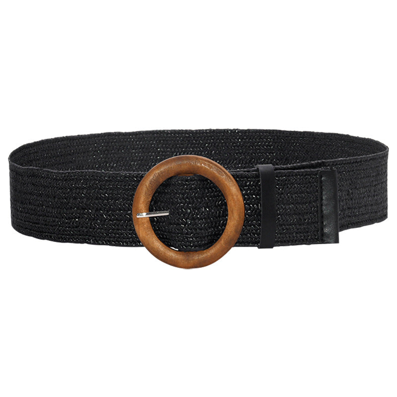 Grass braided belt women's retro