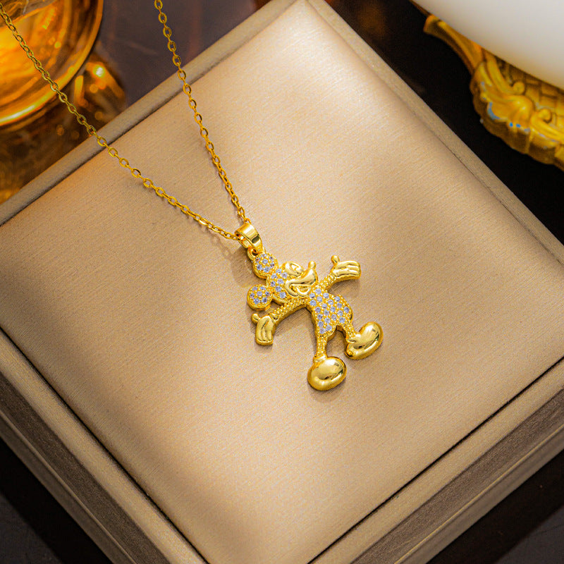 Tradução: Colar Mickey, corrente de clavícula moderna 