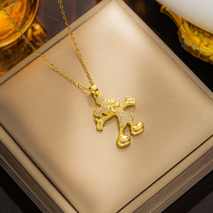 Tradução: Colar Mickey, corrente de clavícula moderna 