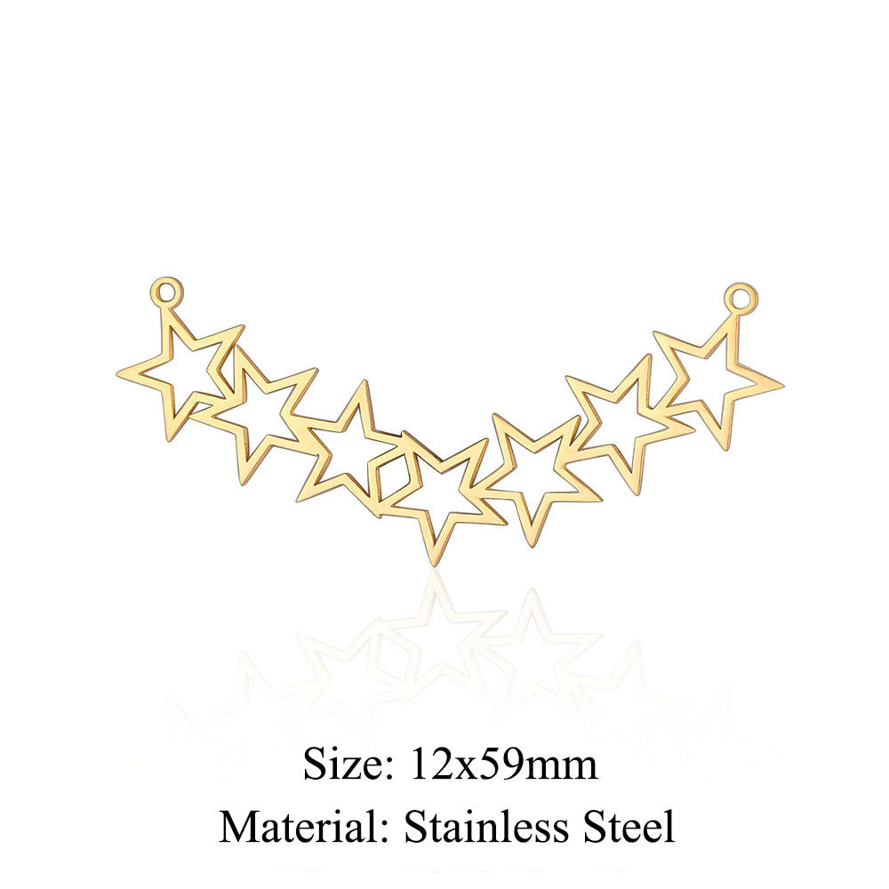 Colgante de acero de titanio con hexagrama y pentagrama, paquete de 5 unidades 