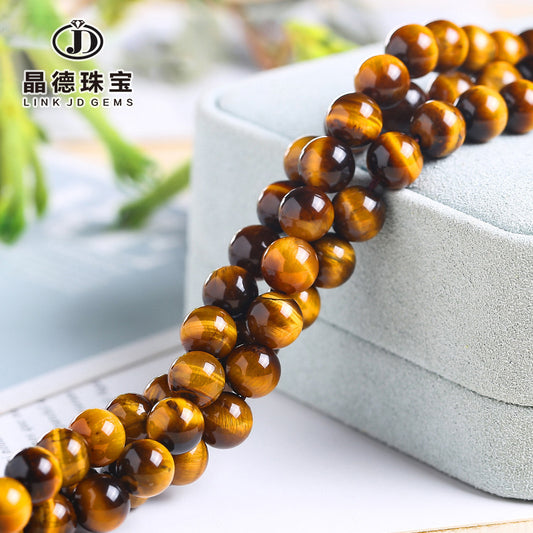 Tiger's eye stone loose beads DIY jewelry accessories